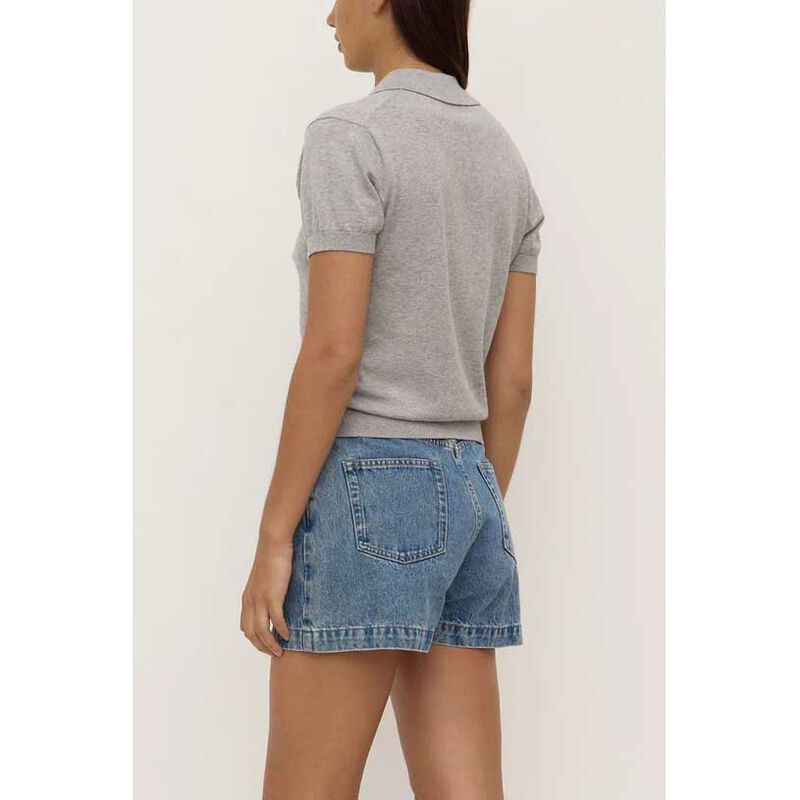 Assembly Label Sloane Cotton Cashmere Polo Grey Marle image number 1